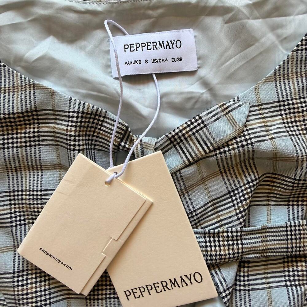 NEW Peppermayo romina tie plaid crop size small - Picture 4 of 4